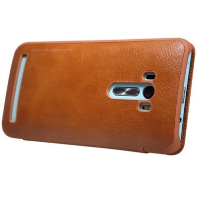 Greznais „Nillkin“ Qin sērijas ādas atvērams brūns Asus Zenfone Selfie (ZD551KL) maciņš / Vacins.lv