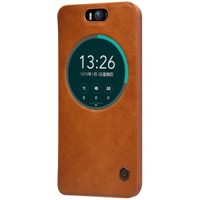 Greznais „Nillkin“ Qin sērijas ādas atvērams brūns Asus Zenfone Selfie (ZD551KL) maciņš / Vacins.lv