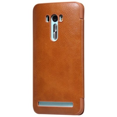 Greznais „Nillkin“ Qin sērijas ādas atvērams brūns Asus Zenfone Selfie (ZD551KL) maciņš / Vacins.lv