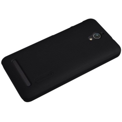 Asus Zenfone C 4.5 (ZC451CG) Nillkin Frosted Shield juodas plastikinis dėklas + apsauginė ekrano plėvelė / Priedai.lt