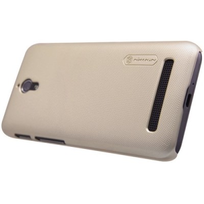 Asus Zenfone C 4.5 (ZC451CG) Nillkin Frosted Shield auksinis plastikinis dėklas + apsauginė ekrano plėvelė / Priedai.lt