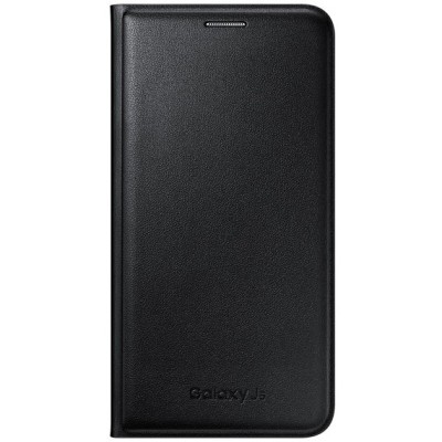 Samsung Galaxy J5 originalus Flip Wallet Cover atverčiamas juodas odinis dėklas - piniginė / Priedai.lt