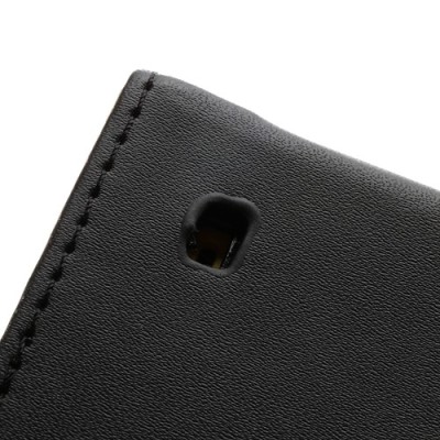 Nokia Lumia 520 klasisks ādas vertikāli atvēramais melns maciņš / Vacins.lv