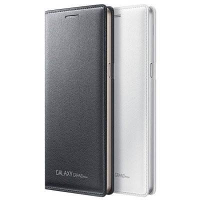 Samsung Galaxy Grand Prime (G530, G531) oficiāls Flip Wallet Cover atvērams zelta ādas maciņš (maks) / Vacins.lv