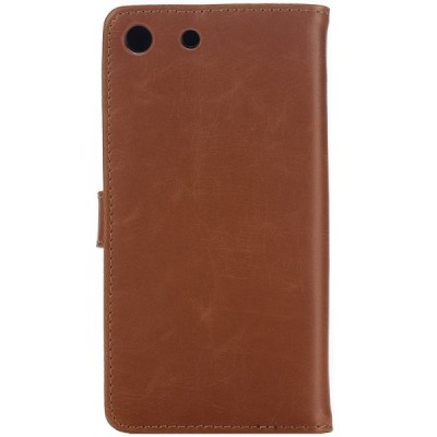 Sony Xperia M5 atvēramais ādas gaiši brūns retro maciņš (maks) / Vacins.lv