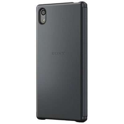 Oficiāls Sony Xperia Z5 Premium Style Cover Window melns atvērams maciņš SCR46 / Vacins.lv