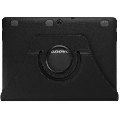 Lenovo Tab2 A10-70 10,1" atverčiamas, sukamas 360 laipsnių, juodas odinis dėklas - stovas / Priedai.lt