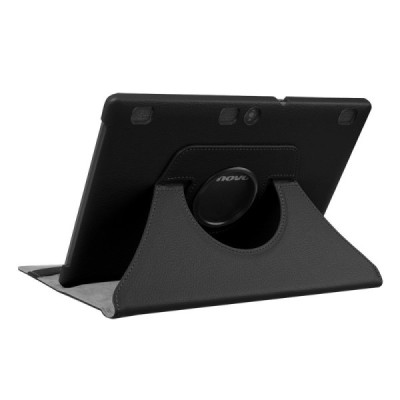 Lenovo Tab2 A10-70 10,1" atverčiamas, sukamas 360 laipsnių, juodas odinis dėklas - stovas / Priedai.lt