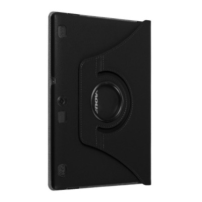 Lenovo Tab2 A10-70 10,1" atverčiamas, sukamas 360 laipsnių, juodas odinis dėklas - stovas / Priedai.lt