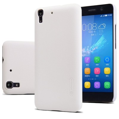 Huawei Y6 Nillkin Frosted Shield balts plastmasas apvalks + ekrāna aizsargplēve / Vacins.lv