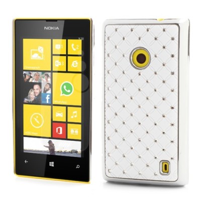 Nokia Lumia 520 elegants balts futrālis ar spīduļiem / Vacins.lv