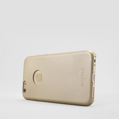„Amorus“ Slim Leather Apple iPhone 6 (6s) auksinis odinis dėklas - nugarėlė / Priedai.lt