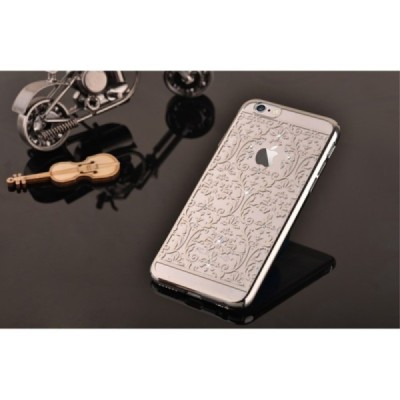 Apple iPhone 6S elegants Devia Crystal Baroque Swarovski dzidrs (caurspīdīgs) sudrabs plastmasas apvalks ar kristāliem / Vacins.