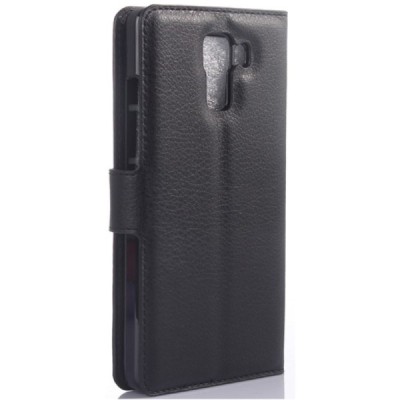 Huawei Honor 7 atvēramais melns ādas Litchi maciņš - maks / Vacins.lv