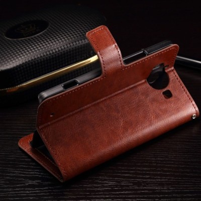 Microsoft Lumia 950 atvēramais ādas brūns maciņš (maks) / Vacins.lv