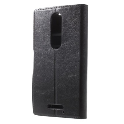 Motorola Moto X Style atverčiamas juodas odinis dėklas - piniginė / Priedai.lt