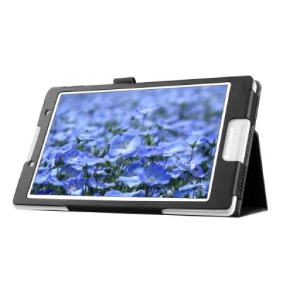 Lenovo IdeaTab 2 A8-50 Litchi atvēramais melns maciņš / Vacins.lv