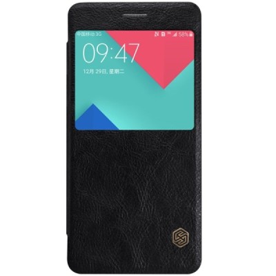 Greznais „Nillkin“ Qin sērijas ādas atvērams melns Samsung Galaxy A5 (2016) A510 maciņš / Vacins.lv