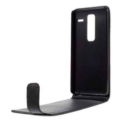 LG Zero (H650E) klasisks ādas vertikāli atvēramais melns maciņš / Vacins.lv