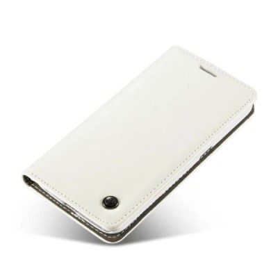 Samsung Galaxy S6 Edge+ Plus (G928) „CaseMe“ solidus atverčiamas baltas odinis dėklas - knygutė / Priedai.lt