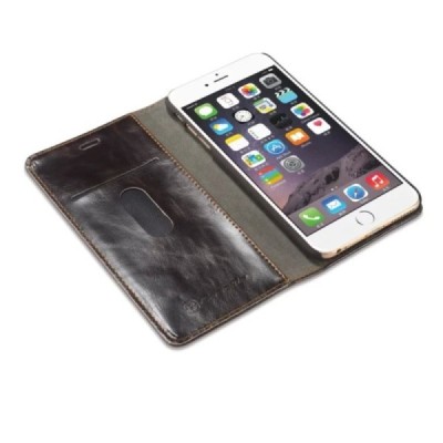 Apple iPhone 6 (6s) „CaseMe“ solīds atvēramais ādas brūns maciņš - maks / Vacins.lv