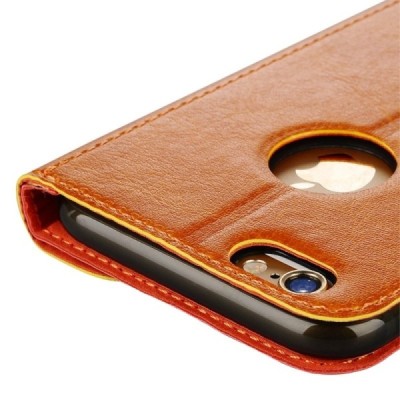Apple iPhone 6 Plus / 6s Plus „Baseus“ Collocation solīds atvēramais ādas rakstains maciņš (maks) - balts, zelta / Vacins.lv