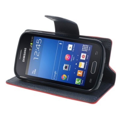Samsung Galaxy Trend Lite (S7390) Mercury atvērams sarkans maciņš (maks) / Vacins.lv