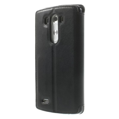 Roar Noble atverčiamas LG G3 D855 (D850, D851) juodas odinis dėklas / Priedai.lt