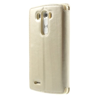 Roar Noble atverčiamas LG G3 D855 (D850, D851) auksinis odinis dėklas / Priedai.lt