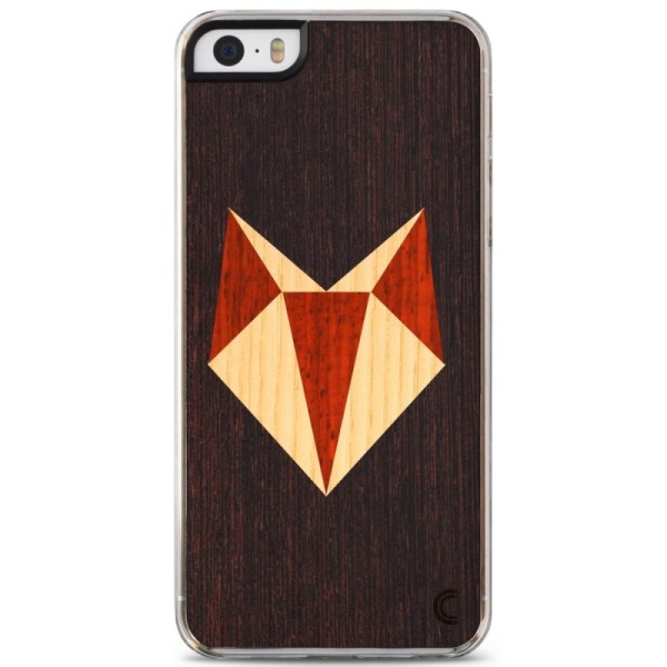 „Crafted Cover“ natūralaus medžio dėklas - Lapė (iPhone 5 / 5S / SE 2016)