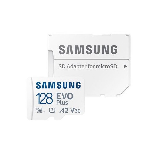 „Samsung“ Evo Plus MicroSD atmiņas karte - 128 Gb (10 Klase) + SD adapteris