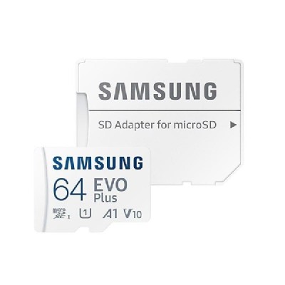 „Samsung“ Evo Plus MicroSD atminties kortelė 64 Gb, 10 Klasė, U1, FHD su SD adapteriu / Priedai.lt