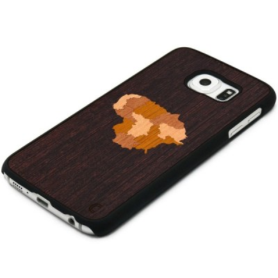 Samsung Galaxy S6 (G920) „Crafted Cover“ Lietuva natūralaus medžio dėklas (tamsus medis) / Priedai.lt