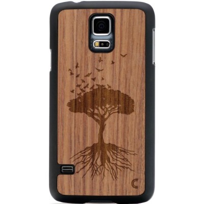 Samsung Galaxy S5 G900 (S5 Neo G903) „Crafted Cover“ Medis natūralaus medžio dėklas (šviesus medis) / Priedai.lt