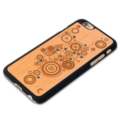 Apple iPhone 6s „Crafted Cover“ Mehānisms ar kristāliem dabīga koka telefona apvalks / Vacins.lv