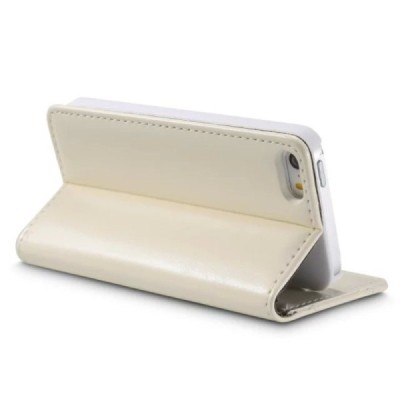Apple iPhone 5 / 5s „CaseMe“ solīds atvēramais ādas balts maciņš - maks / Vacins.lv