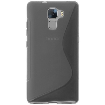 Huawei Honor 7 kieto silikono TPU skaidrus pilkas dėklas - nugarėlė / Priedai.lt