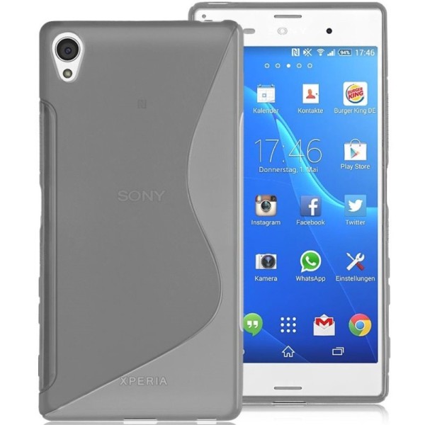 Cieta silikona (TPU) apvalks - dzidrs, pelēks (Xperia Z5 Premium)