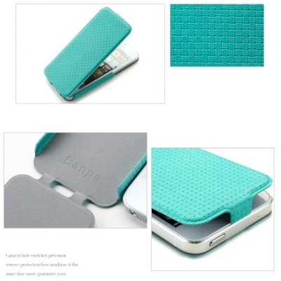 Apple iPhone 5s „Banpa“ Woven vertikāli atvērams ādas piparmētru maciņš / Vacins.lv