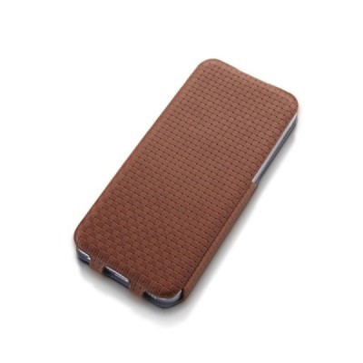 Apple iPhone 5s „Banpa“ Woven vertikāli atvērams ādas brūns maciņš / Vacins.lv