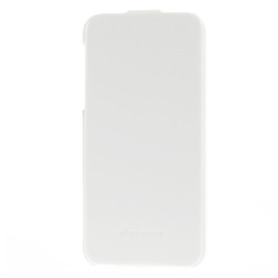 Apple iPhone SE (5, 5s) vertikaliai (žemyn, į apačią) atverčiamas klasikinis baltas dėklas / Priedai.lt