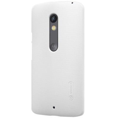 Motorola Moto X Play Nillkin Frosted Shield balts plastmasas apvalks + ekrāna aizsargplēve / Vacins.lv