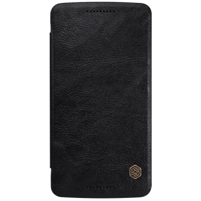 Prabangus „Nillkin“ Qin serijos juodas odinis atverčiamas Motorola Moto X Play dėklas / Priedai.lt