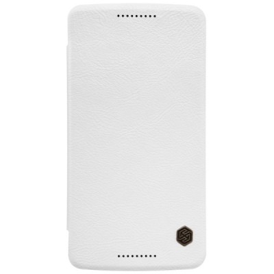 Prabangus „Nillkin“ Qin serijos baltas odinis atverčiamas Motorola Moto X Play dėklas / Priedai.lt