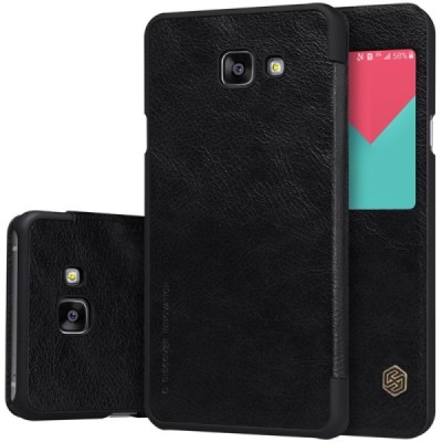 Prabangus „Nillkin“ Qin serijos juodas odinis atverčiamas Samsung Galaxy A7 (2016) A710 dėklas - knygutė / Priedai.lt