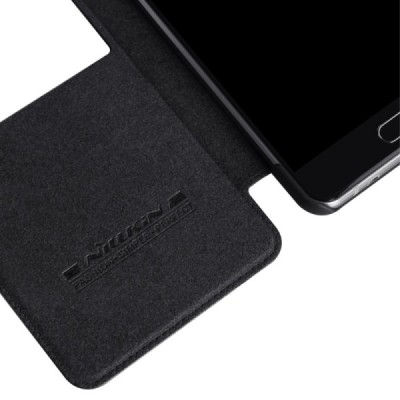 Prabangus „Nillkin“ Qin serijos juodas odinis atverčiamas Samsung Galaxy A7 (2016) A710 dėklas - knygutė / Priedai.lt