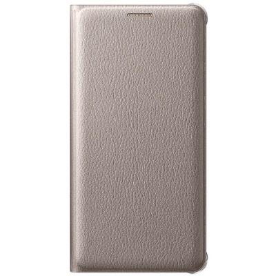 Samsung Galaxy A5 (2016) A510 oficiāls Flip Wallet Cover atvērams zelta ādas maciņš (maks) / Vacins.lv