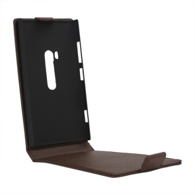 Nokia Lumia 920 klasisks ādas vertikāli atvēramais brūns maciņš / Vacins.lv