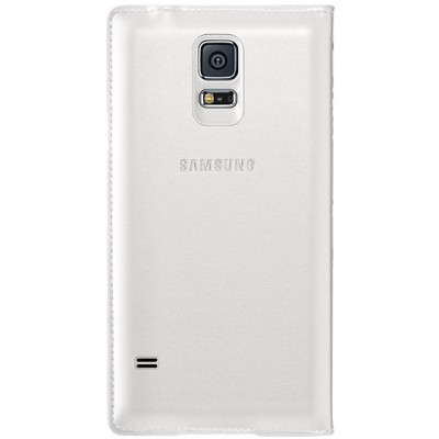 Samsung Galaxy S5 (S5 Neo) S View Cover atvērams balts ādas maciņš / Vacins.lv