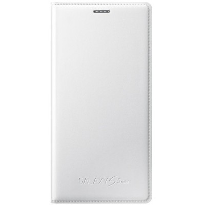 Samsung Galaxy S5 mini (G800) originalus Flip Cover atverčiamas baltas odinis dėklas - piniginė / Priedai.lt